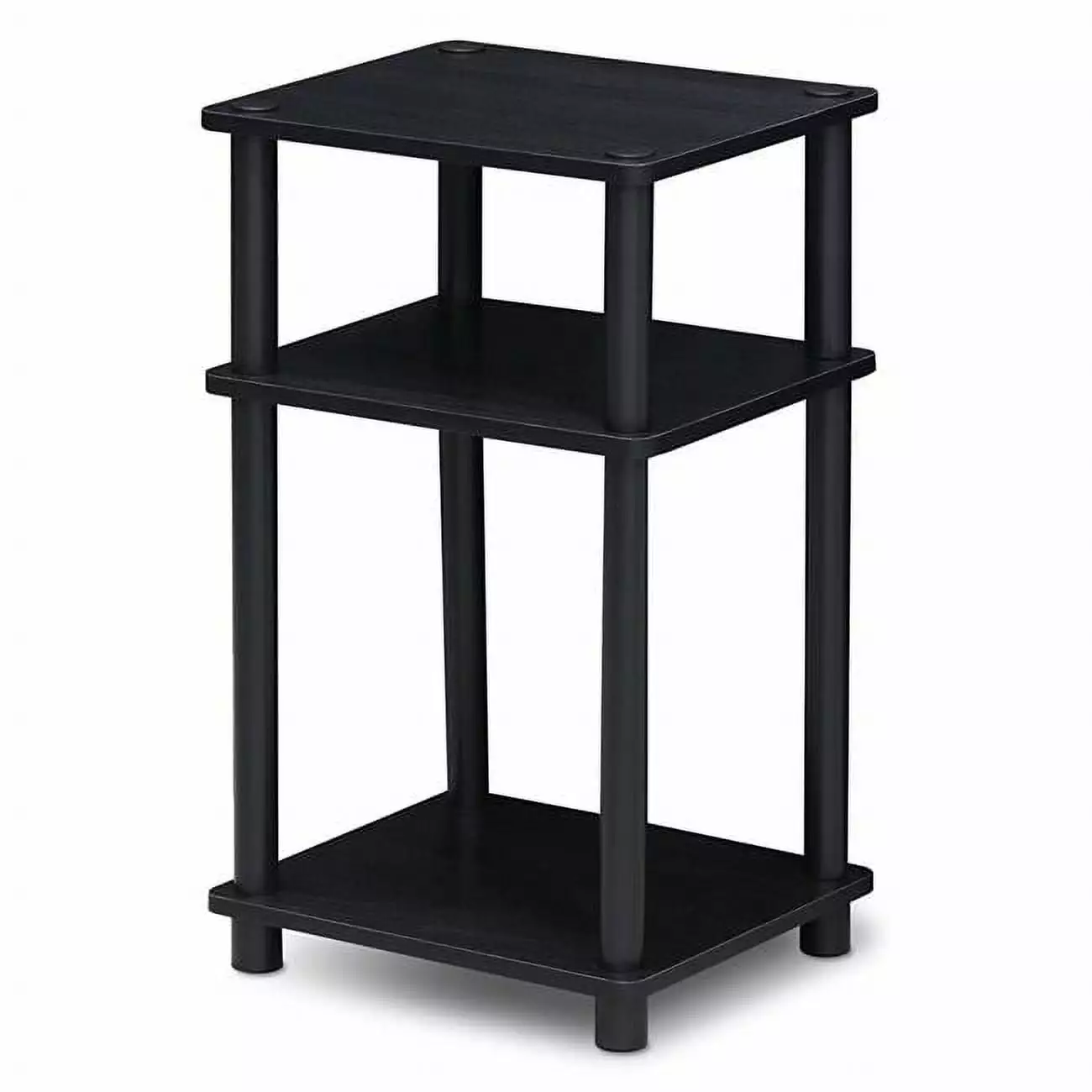 11087AM-BK 11087 Just 3-Tier No Tools Tube End Table. Americano & Black - 13.4 x 11.5 x 22.8 in.