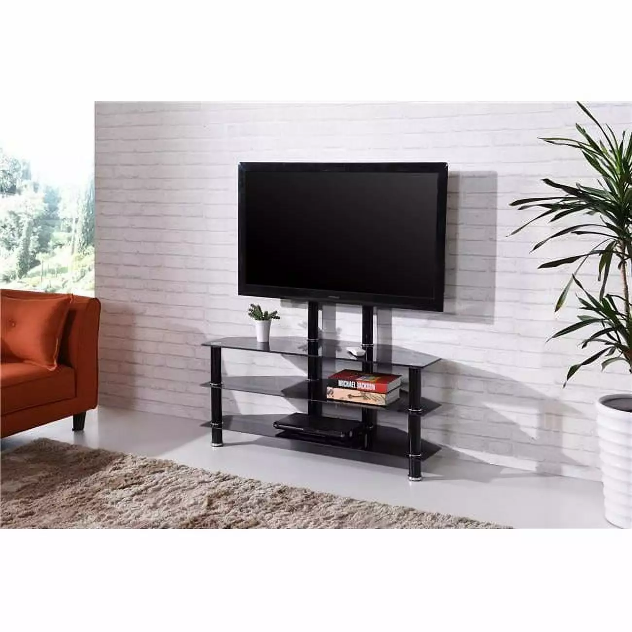 42 in. Glass TV Stand with Mount - 3 ft.