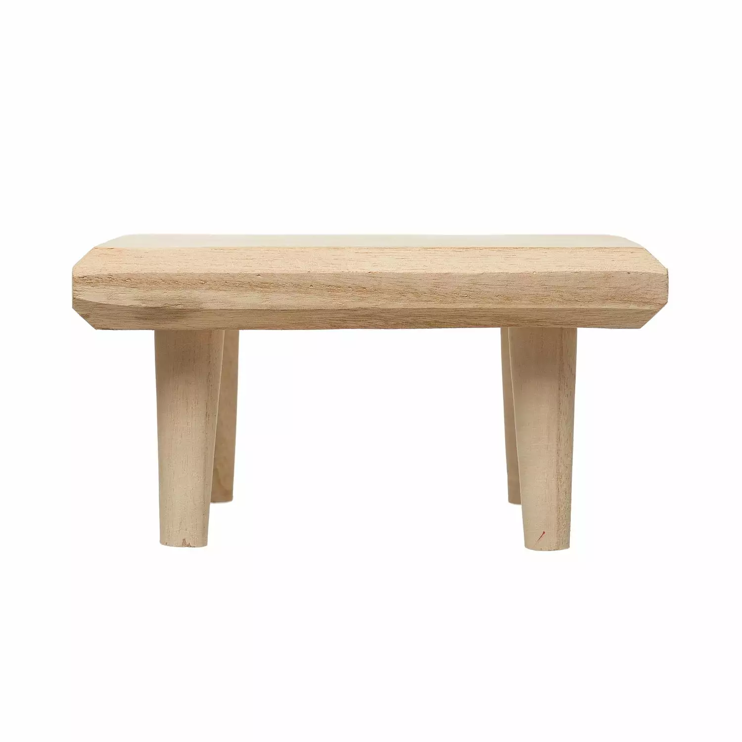 Bloomingville Paulownia Wood Footed Pedestal. Cream