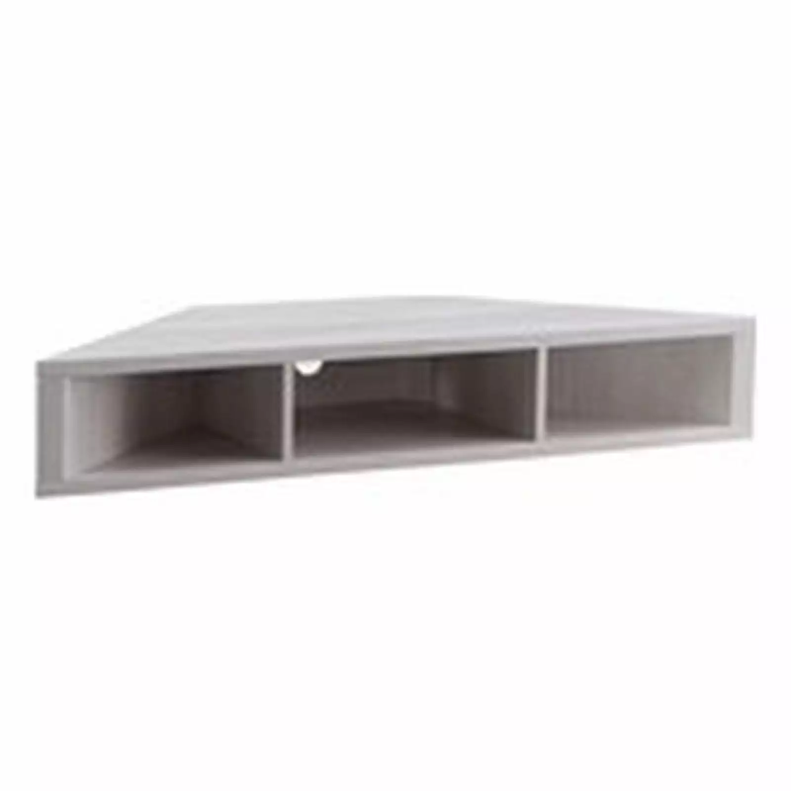 Bowery Hill Corner Wood Wall Mounted Floating Shelf 42 TV Stand Console in White Oak