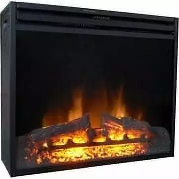 Cambridge 25'' Freestanding Electric Fireplace Insert | Remote Control | For Rooms up to 210 Sq.Ft. | Log Insert | Adjustable Heat Settings | 9-Hour Timer | Black | Realistic Flame