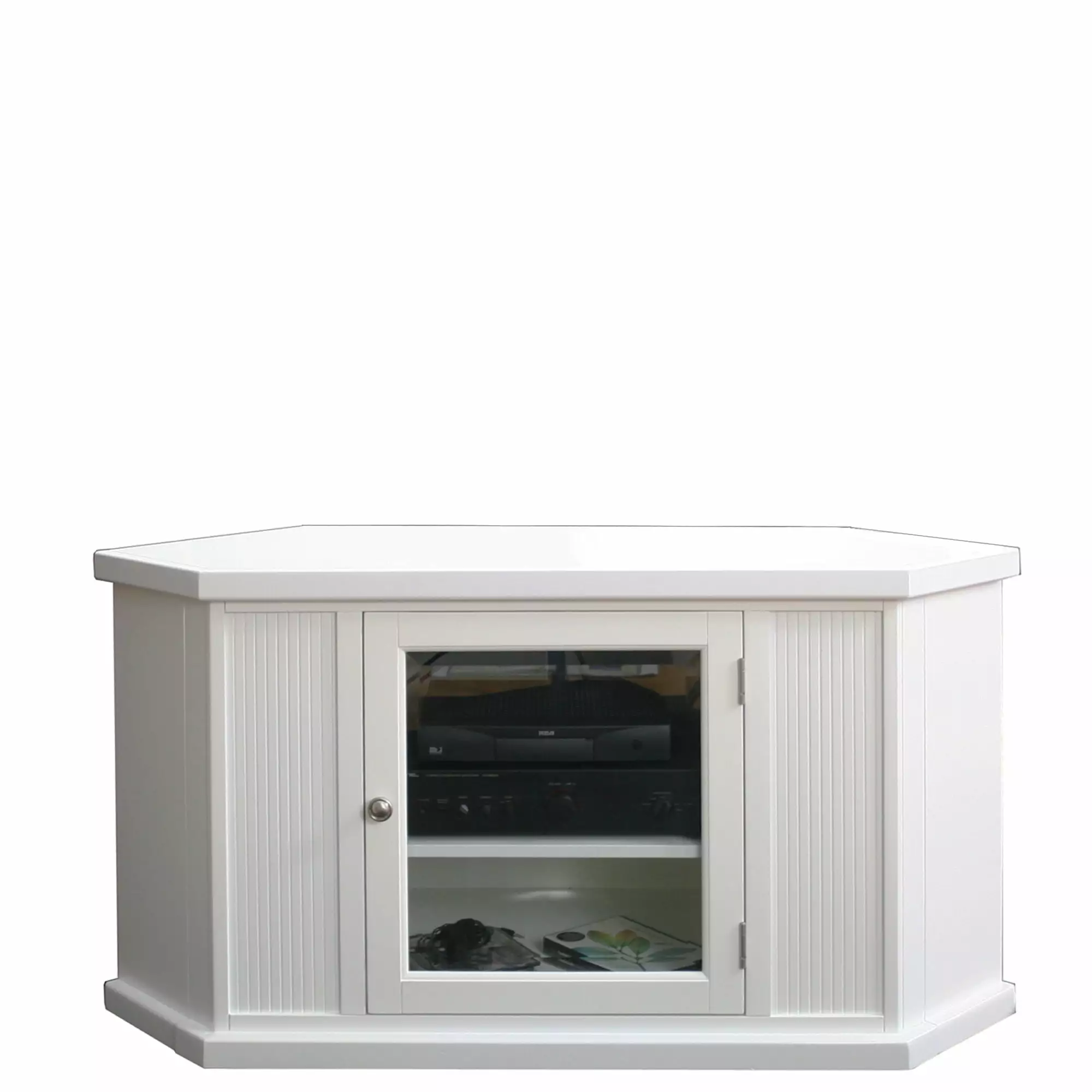 Design House Corner TV Stand in White. 47-Inch