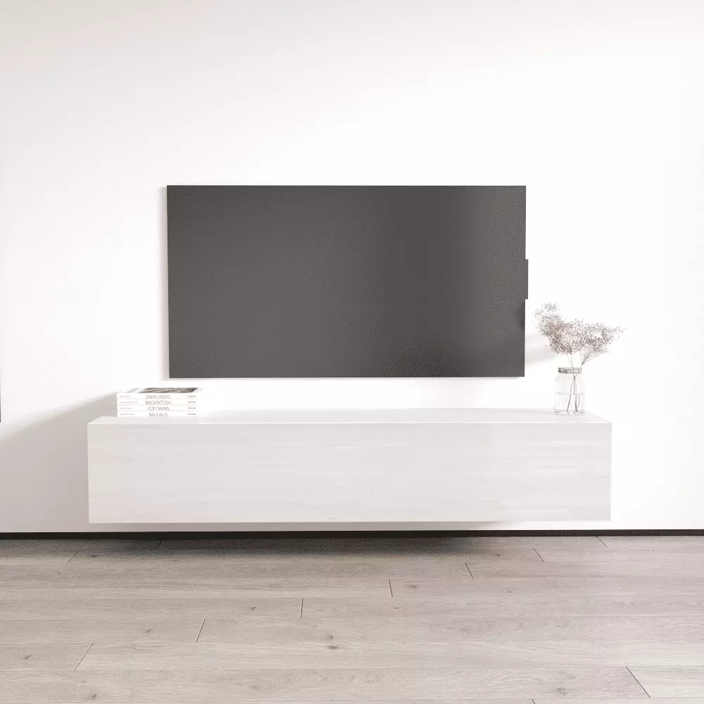 Fly Type-30 Floating TV Stand for TVs up to 70. Modern High Gloss 63 Entertainment Center. Wall Mounted TV Media Console with Storage Cabinets