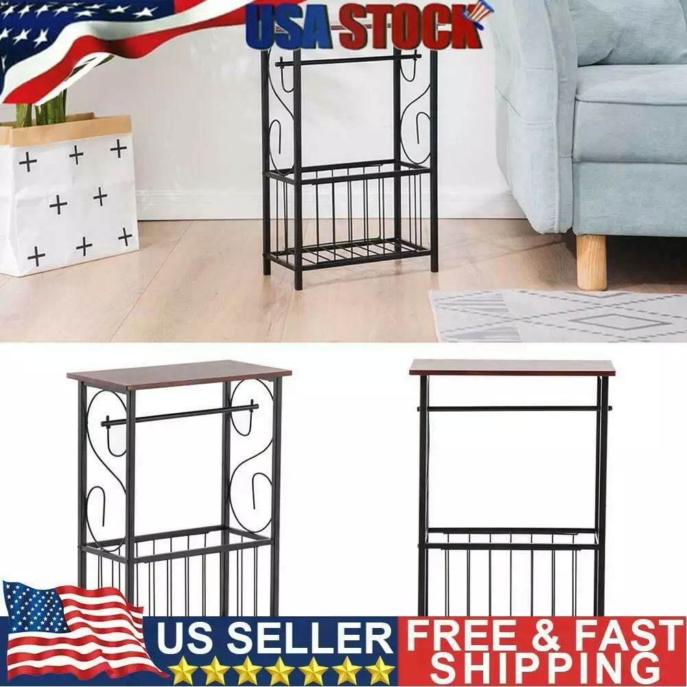 [IN STOCK] 2-Tiers Side Table. Narrow End Table with Storage Shelf. Simple Bedside Table Nightstand. Small Bookshelf Bookcase. Display Rack for Bathroom. Bedroom. Living Room and Office.