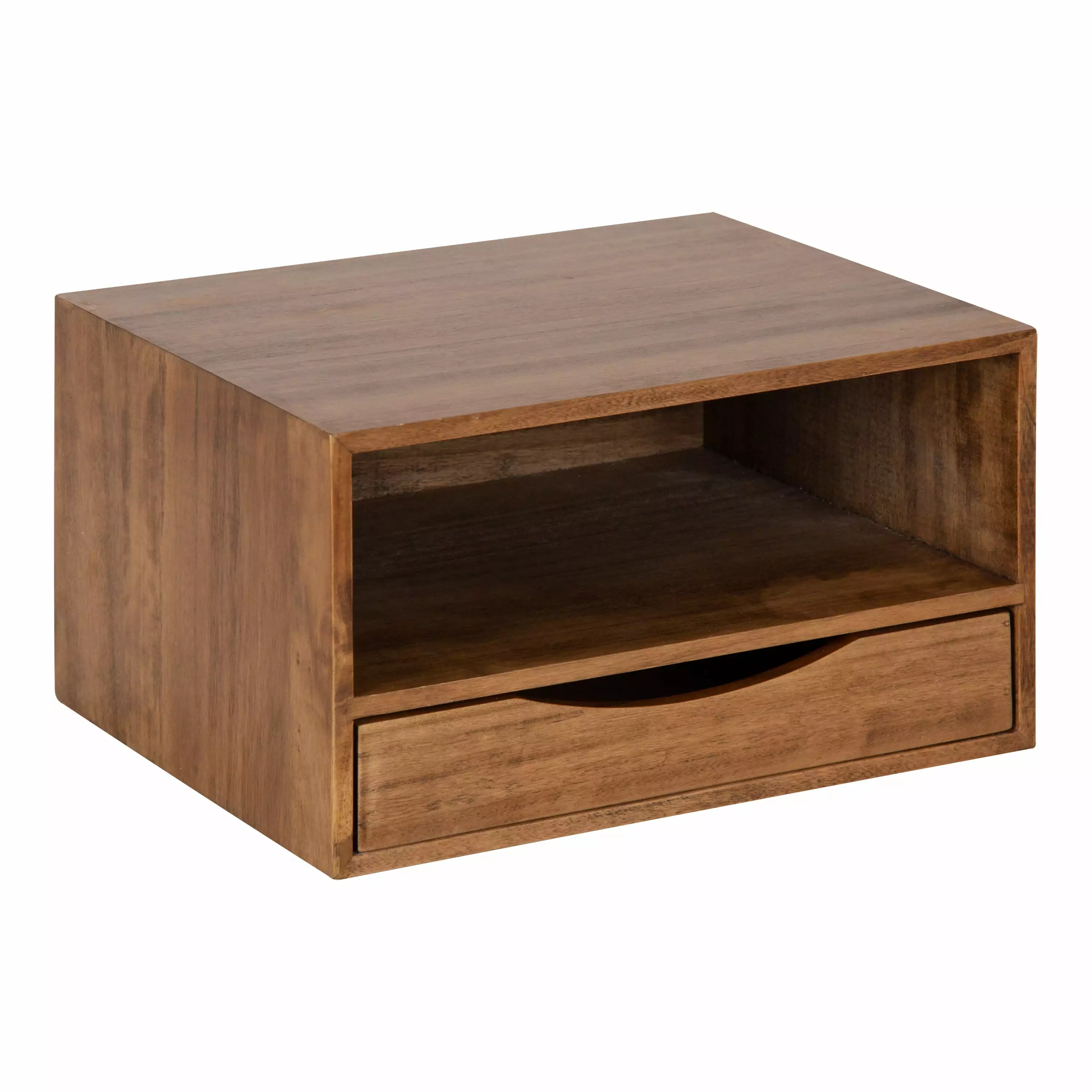 Kate and Laurel Hutton Modern Floating Shelf. 12.5 x 10 x 7. Rustic Brown. Farmhouse Floating Desk For Storage and Display