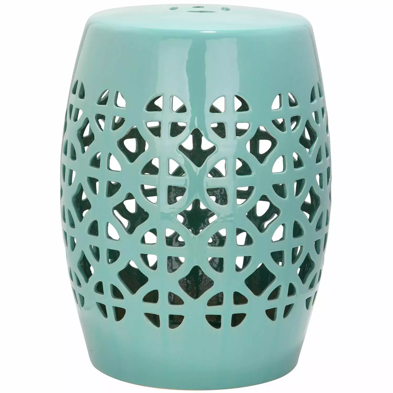 Safavieh Circle Lattice Ceramic Garden Stool in Robbins Egg Blue