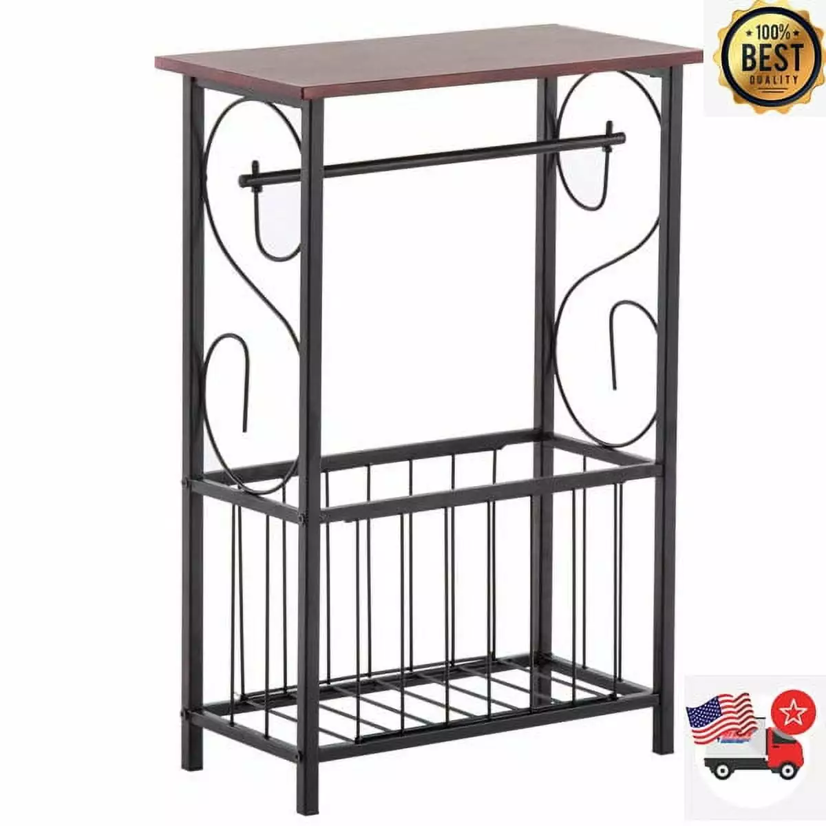 [Sale Promotion] 2-Tiers Side Table. Narrow End Table with Storage Shelf. Simple Bedside Table Nightstand. Small Bookshelf Bookcase. Display Rack for Bathroom. Bedroom. Living Room and Office.