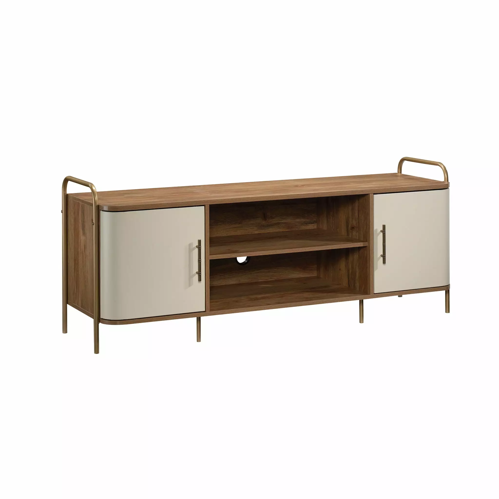 Sauder Coral Cape Entertainment Credenza. for TVs up to 60. Sindoori Mango Finish